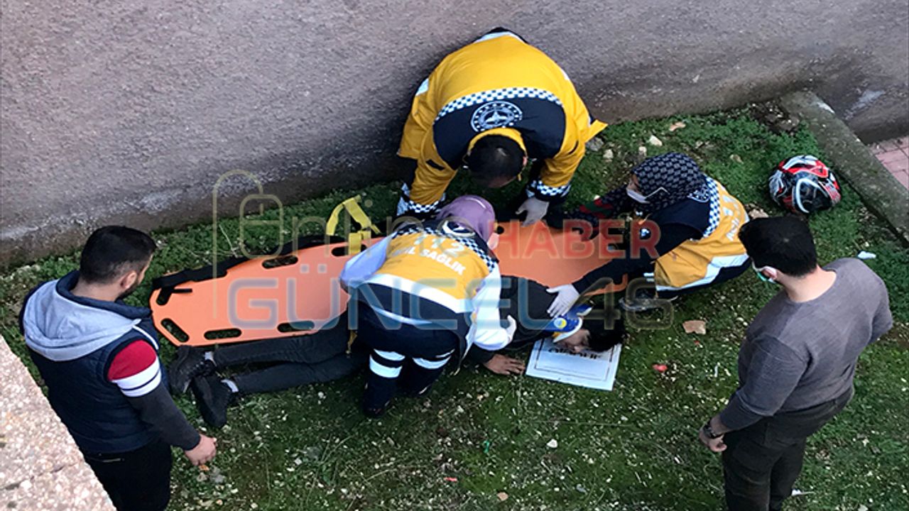 Polisten kaçarken duvardan atlayarak yaralandı
