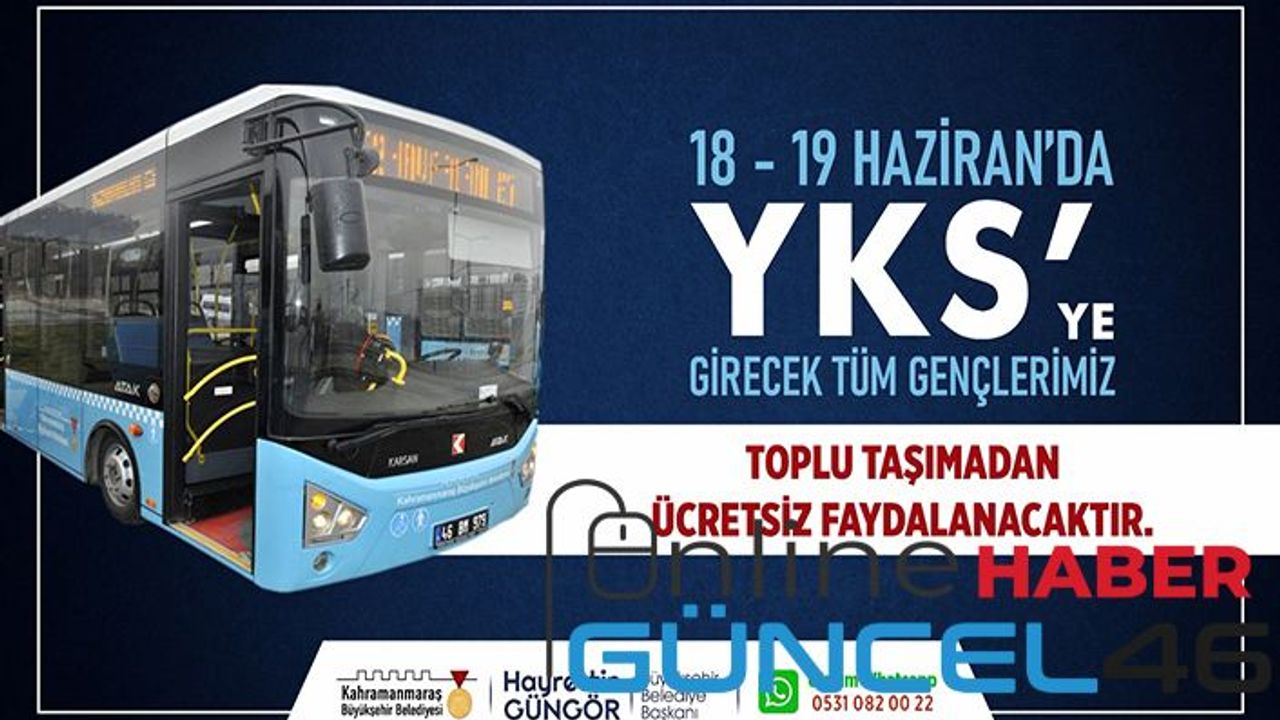 Sınava girecek öğrencilere toplu taşıma ücretsiz
