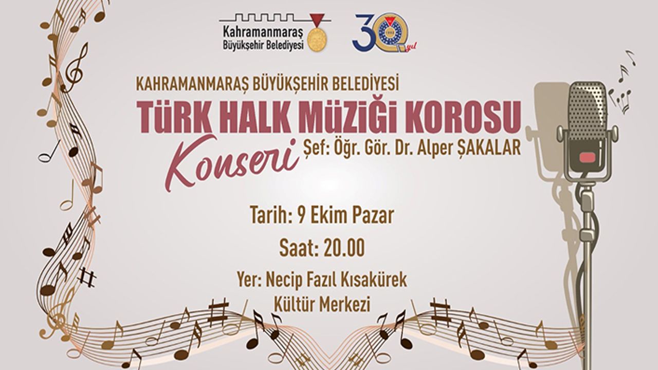 Büyükşehir’in Türk Halk Müziği korosu müzikseverlerle buluşacak