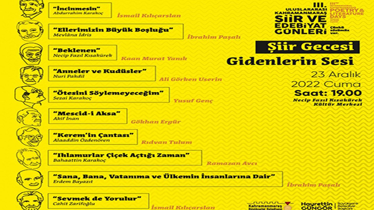 3. Uluslararası Şiir ve Edebiyat günleri başlıyor