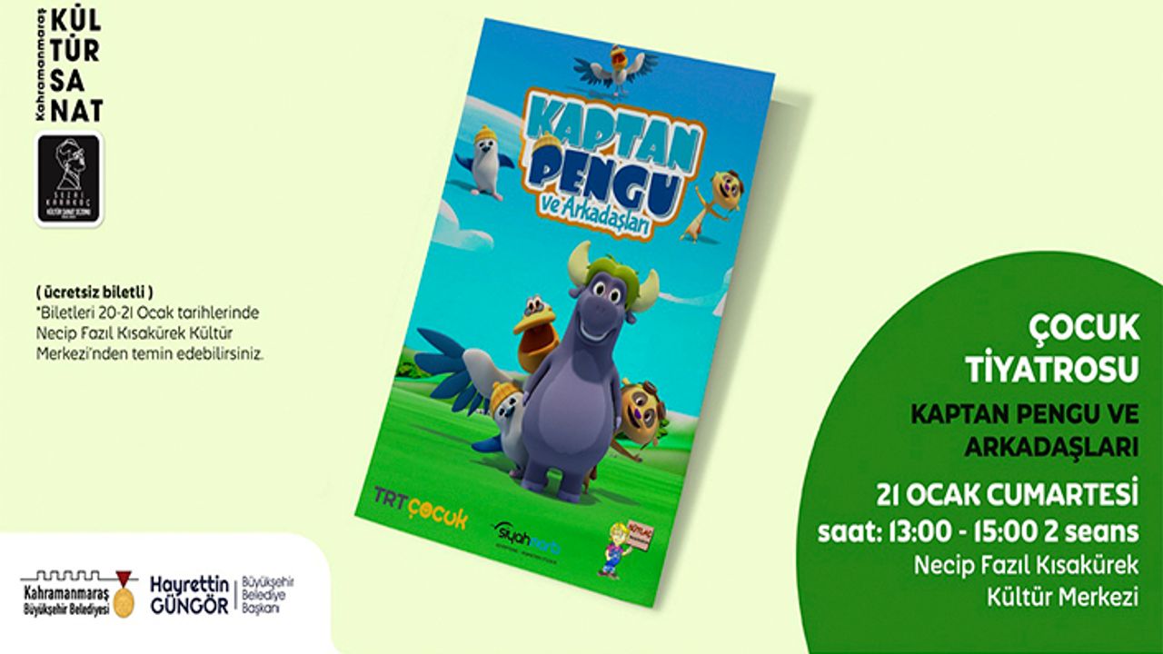 Kaptan Pengu ve Arkadaşları adlı tiyatro 21 Ocak’ta