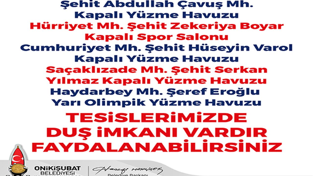 Onikişubat’ta acil barınma tesislerinde banyo hizmeti başladı