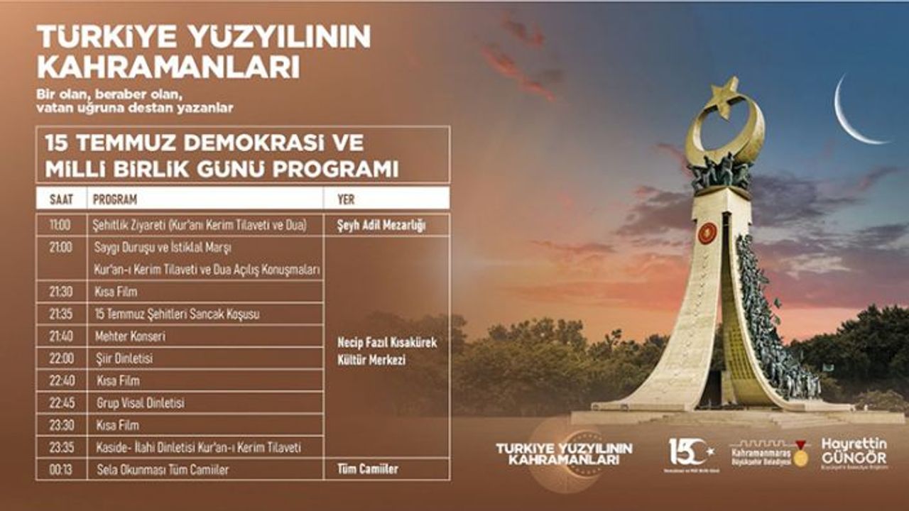 15 Temmuz Demokrasi ve Milli Birlik Günü etkinliklerine davet