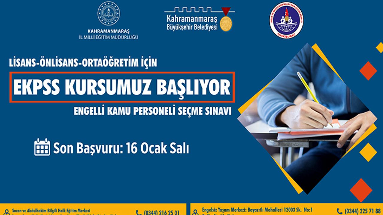 EKPSS kursuna ön kayıtlar sürüyor