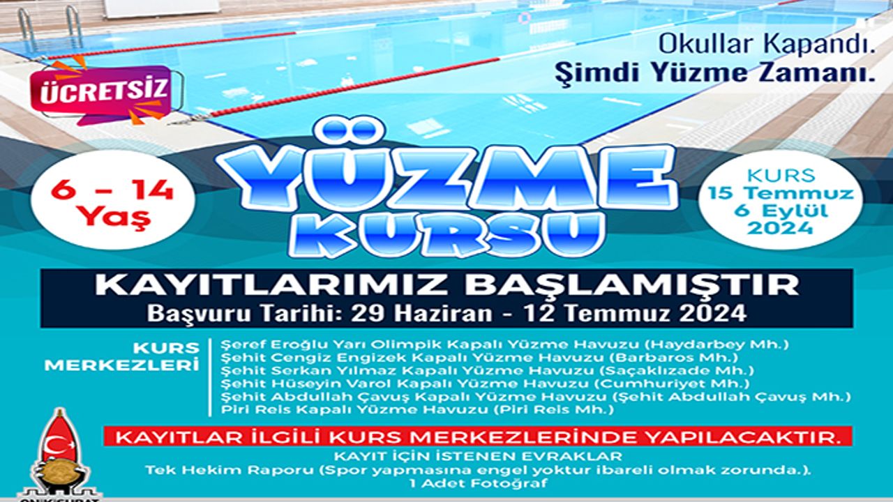 Başkan Toptaş’ın öğrencilere karne hediyesi yüzme kursu oldu