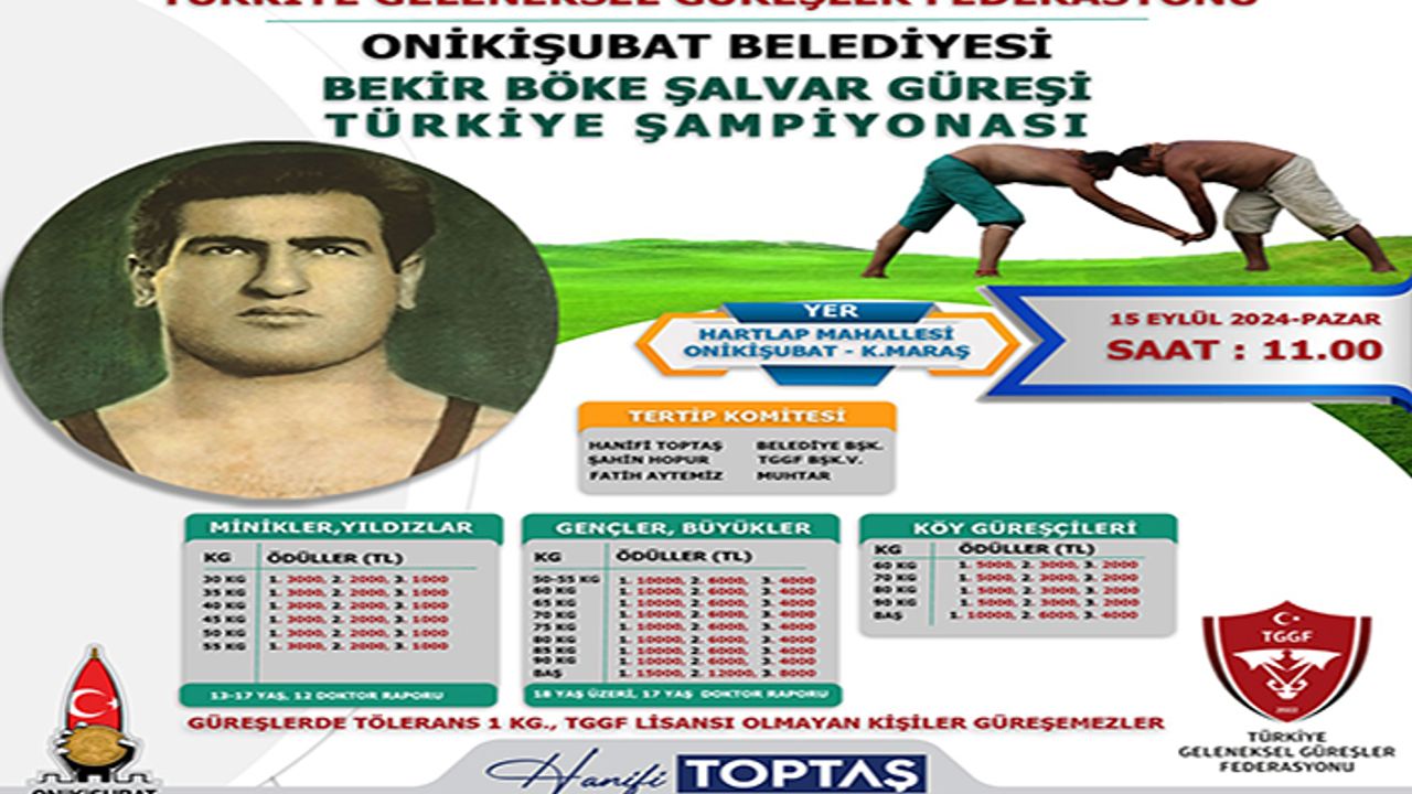 Geleneksel güreşin kalbi Türkiye Şampiyonası ile Onikişubat’ta atacak