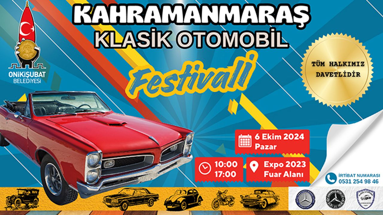 Kahramanmaraş Klasik Otomobil Festivali için geri sayım başladı