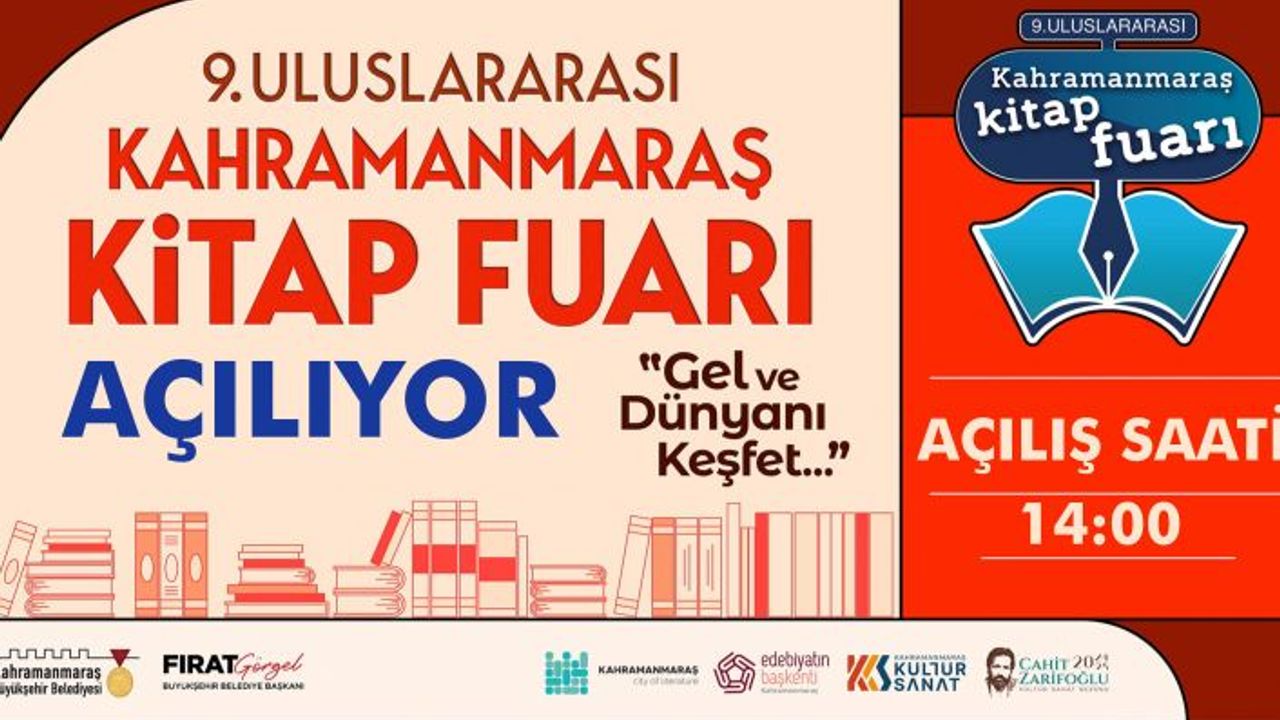 9. Uluslararası Kahramanmaraş Kitap Fuarı yarın açıyor