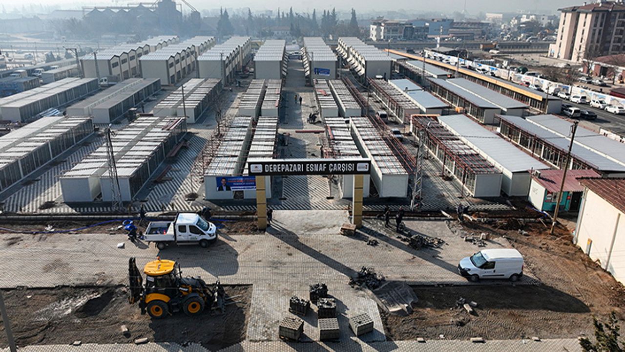 Derepazarı Esnaf Çarşısı’nda üstyapı imalatları tamamlanıyor