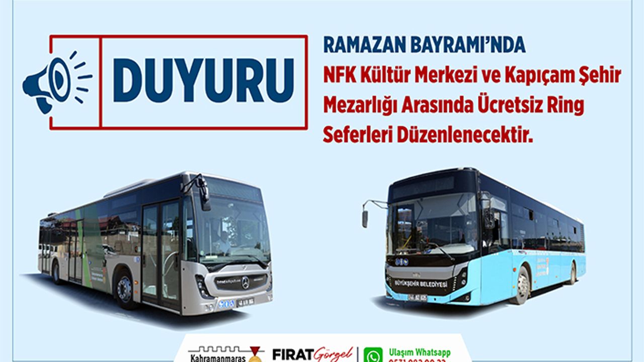 Büyükşehir’den Bayramda Kabir ziyareti için ücretsiz toplu taşıma hizmeti