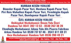 Onikişubat Belediyesi’nden kurbanlık satış ve kesim yerleri açıklaması