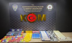 Kahramanmaraş’ta 2 bin 351 paket kaçak sigara ve 89 sahte plaka ele geçirildi