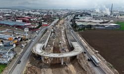 Çevre Yolu’nda ulaşımı rahatlatacak kavşak hızla yükseliyor