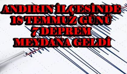 Andırın’da 1 günde 7 deprem oldu