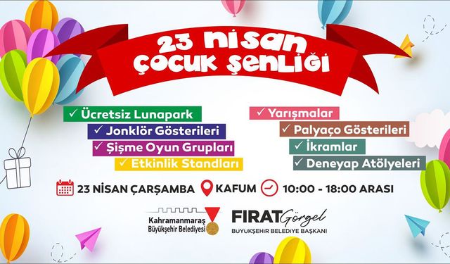 Büyükşehir’den 23 Nisan şenliği