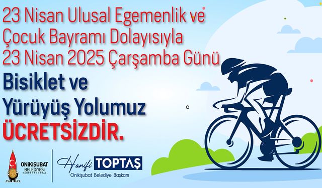 Onikişubat Belediyesi’nden çocuklara ikinci 23 Nisan müjdesi