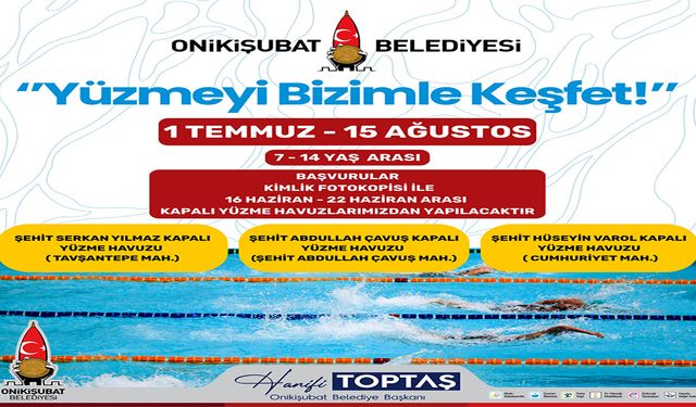 Yüzmeyi Onikişubat’la keşfedecek çocuklara müjde