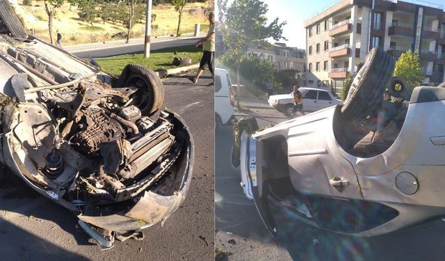 Kahramanmaraş’ta otomobil ters döndü: 2 yaralı