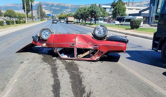 Kahramanmaraş’ta otomobil ters döndü: 1 yaralı