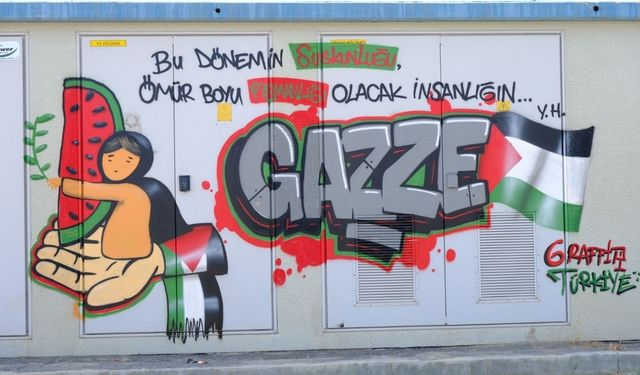 Onikişubat Belediyesi, Filistin temalı grafitilerle trafoları vicdan anıtına dönüştürdü