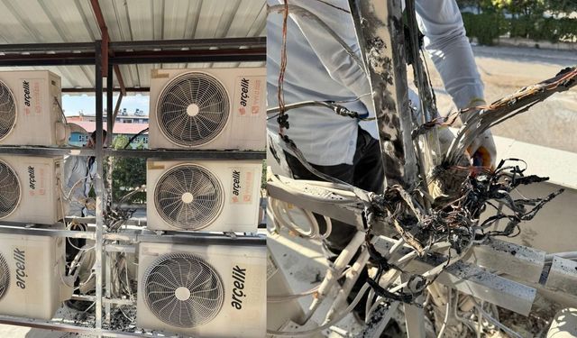 Elbistan’da klima ünitesinde çıkan yangın büyümeden söndürüldü