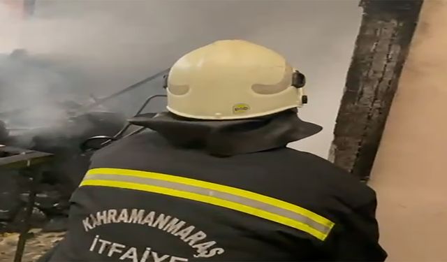 Kahramanmaraş’ın Türkoğlu ilçesinde ev yangını