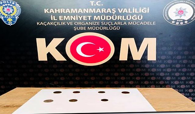 Kahramanmaraş’taki Tarihi Eser Kaçakçılığı Operasyonu: 1 gözaltı, 7 sikke ele geçirildi