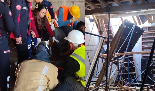 Kahramanmaraş’ta inşaat iskelesi çöktü: 1 işçi yaralandı