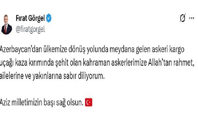Başkan Görgel, “Aziz Milletimizin Başı Sağ Olsun”