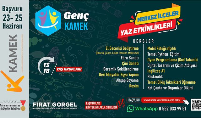 Genç KAMEK kursları başvurular başladı