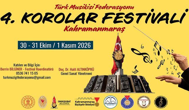 Kahramanmaraş, 4. TÜMFED Korolar Festivali’ne ev sahipliği yapacak