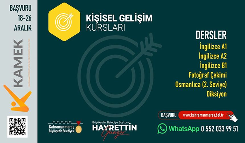 KAMEK’in yeni kurslarına başvurularda son gün