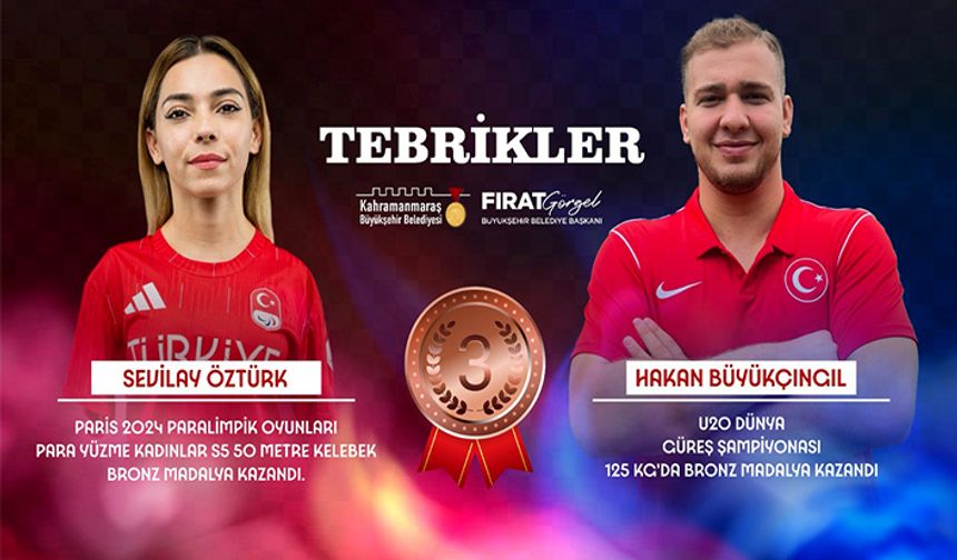 Görgel’den Kahramanmaraşlı Milli sporcular Öztürk ve Büyükçıngıl’a tebrik