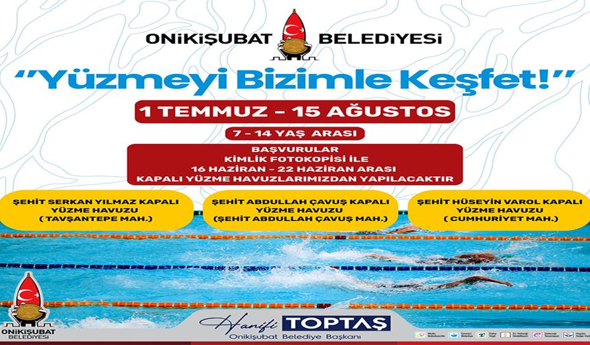 Yüzmeyi Onikişubat’la keşfedecek çocuklara müjde