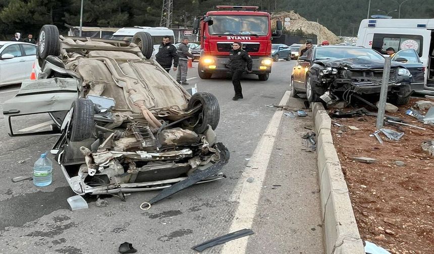 Kahramanmaraş’ta trafik kazası: otomobil ters döndü, 1 yaralı