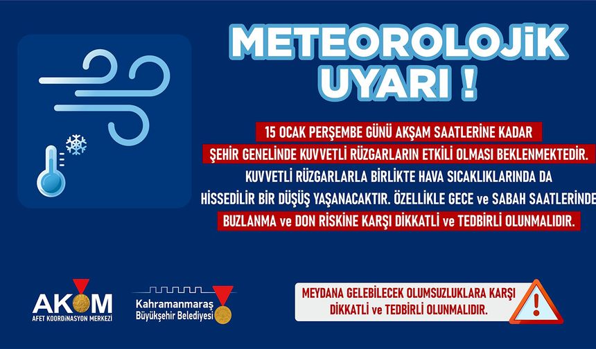 Kahramanmaraş’ta buzlanma ve don riskine dikkat