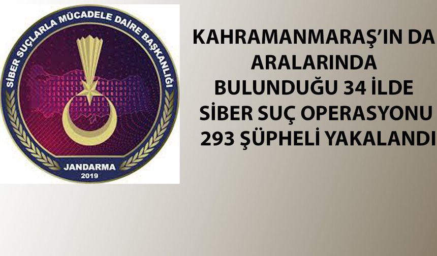 Kahramanmaraş’ın da aralarında bulunduğu 34 ilde siber suç operasyonu: 293 şüpheli yakalandı
