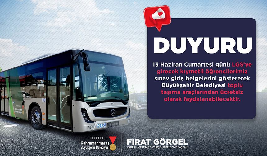 Büyükşehir’den LGS günü öğrenci ve velilere tam destek