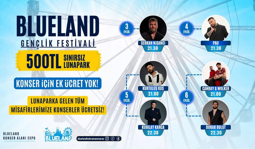 Blueland’dan Gençlere 500 TL’ye sınırsız eğlence ve ücretsiz konser fırsatı